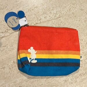 Disney Junkfood canvas Pouch with Rainbow Stripes